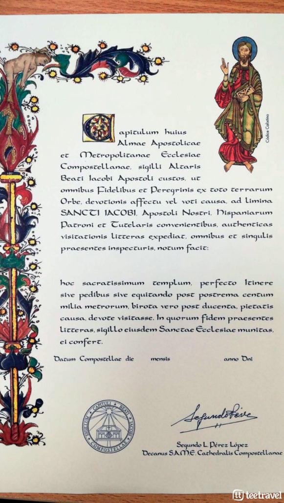 Certificados del Peregrino - La Compostela