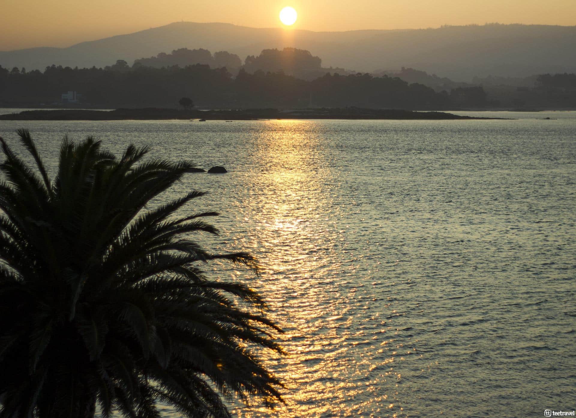 Puesta de sol en la isla de A Toxa