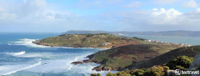 Camiño dos Faros, vista a Laxe y Faro Roncudo