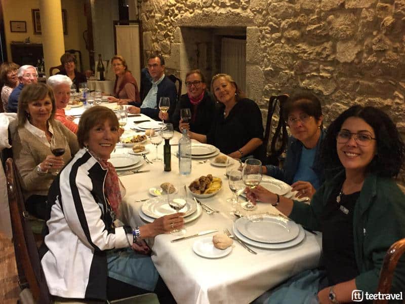 Camino de Portugués en grupo organziado- Cena de grupo