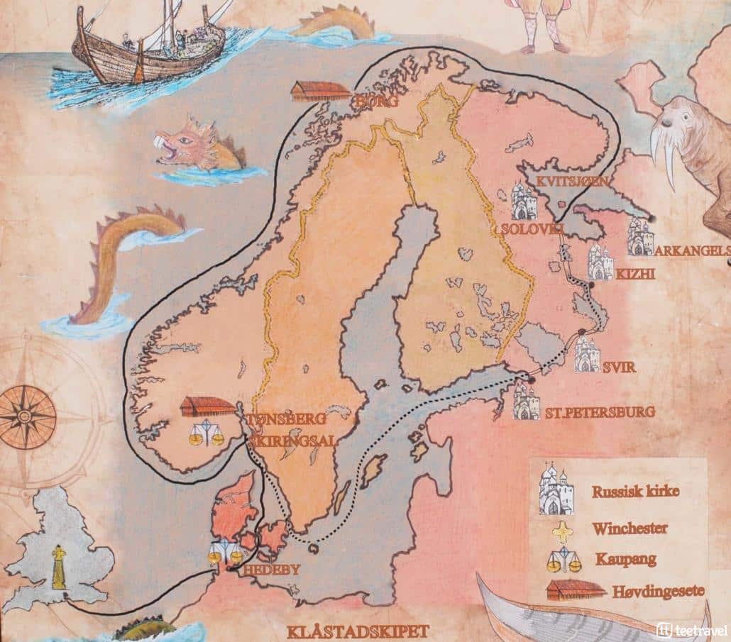 Viaje en bicicleta por los puertos del Fiordo de Oslo - mapa Fiordos escandinavos