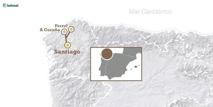 Mapa del Camino Inglés