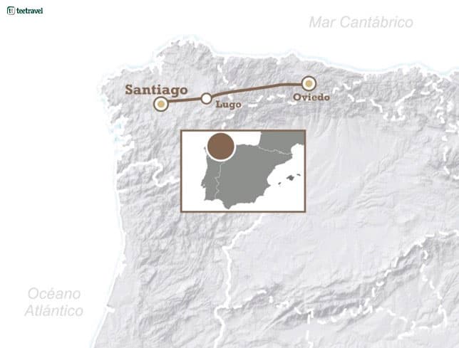 Mapa del Camino Primitivo o Camino Original