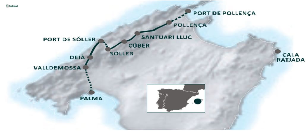 Mapa de la Serra de Tramuntana