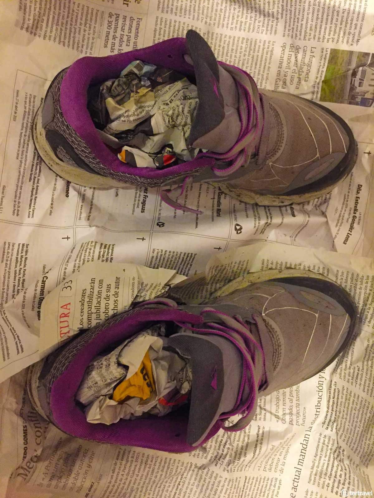 Trucos para secar el calzado en el Camino de Santiago
