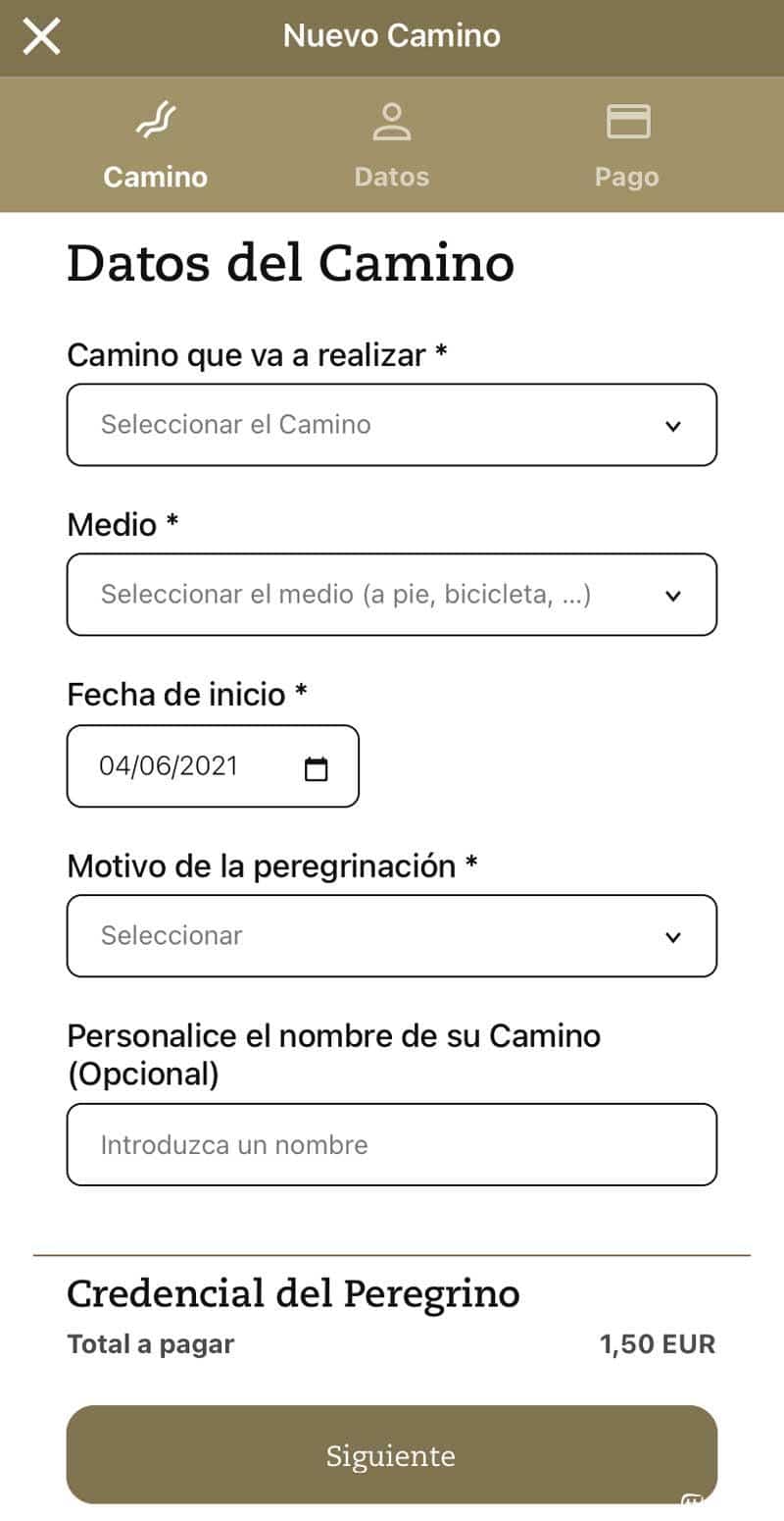 Nuevo Camino de Santiago en la APP Credencial del Peregrino