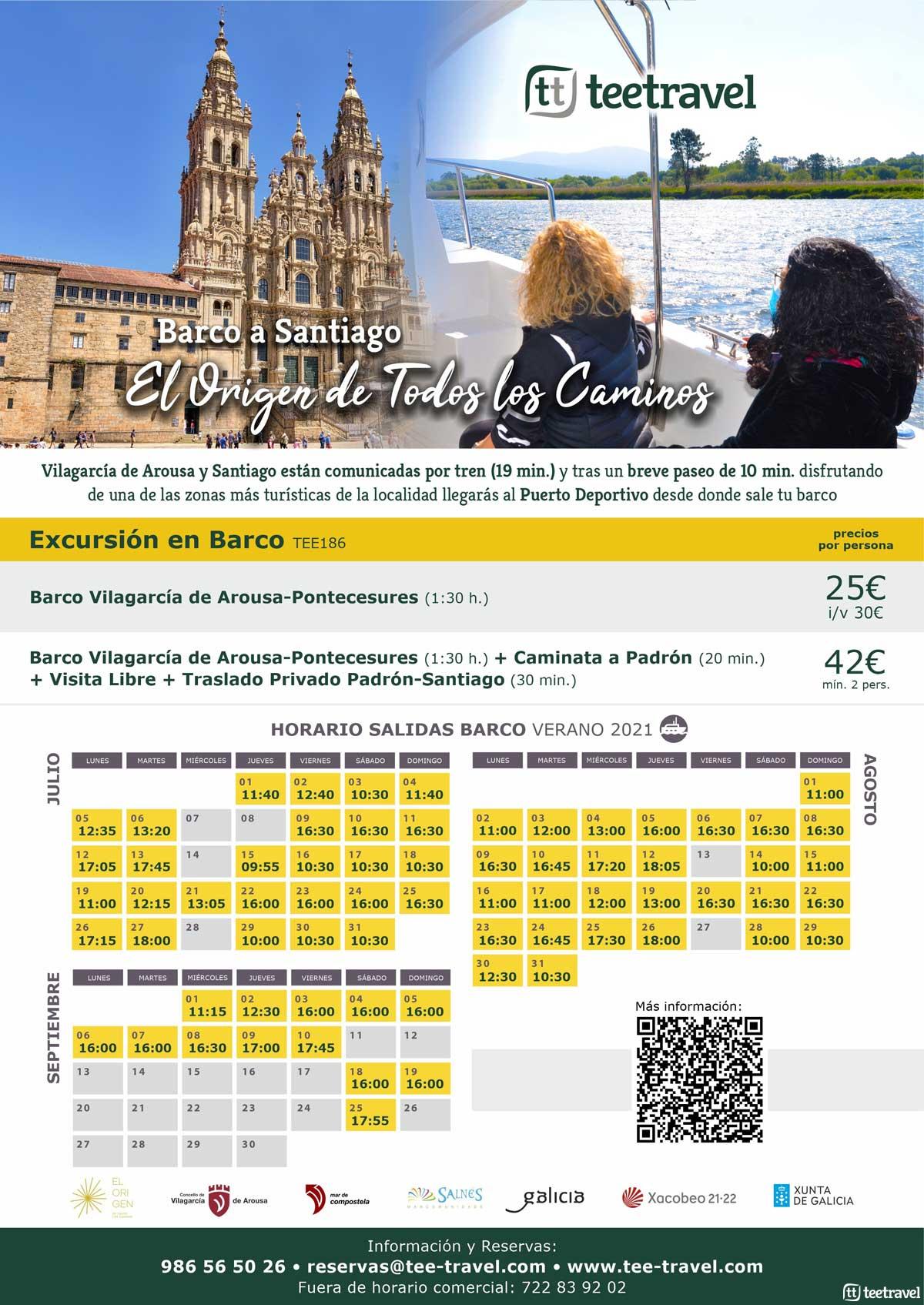 Horario Salidas Barco Verano 2021