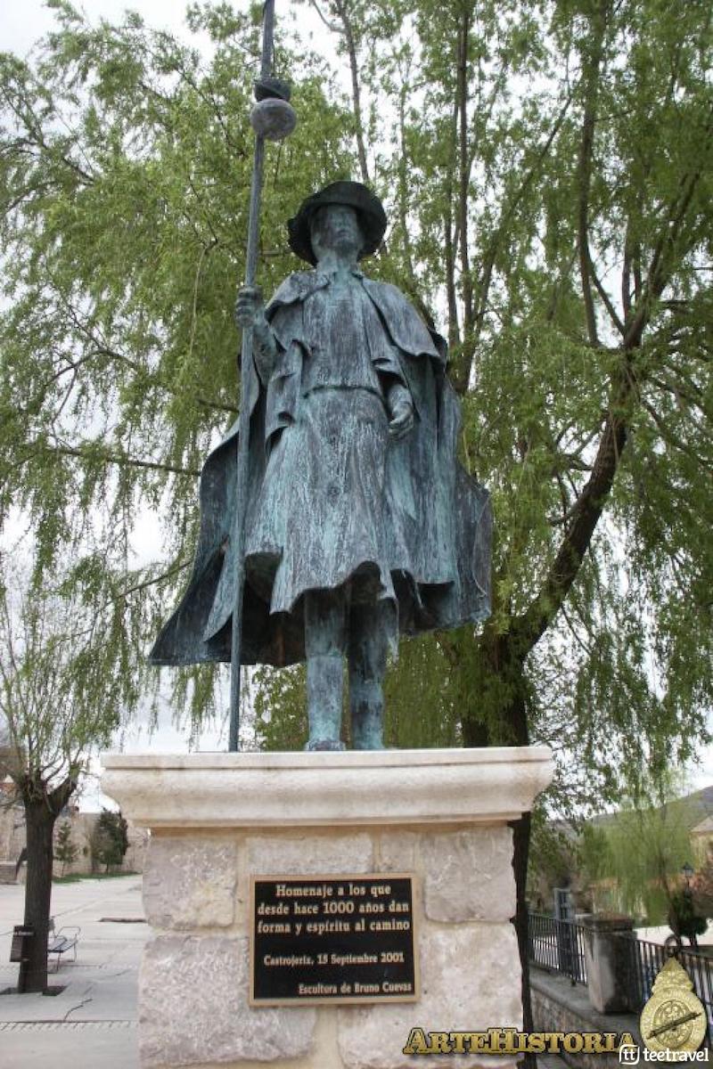 Monumentos a los Peregrinos en el Camino de Santiago Francés - Homenaje al Peregrino en Castrojeriz (Fuente: https://www.artehistoria.com/) Homenaje al Peregrino en Castrojeriz